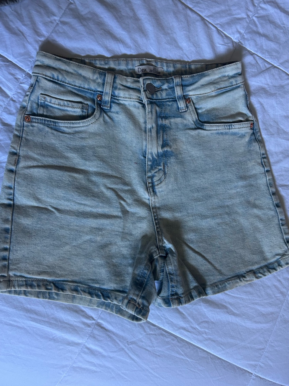 Dex Light Wash High-Rise Denim Shorts